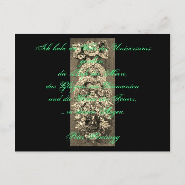Postal Lyrik Gedicht Liebe – Dresdner Grüner Diamant (Anverso)