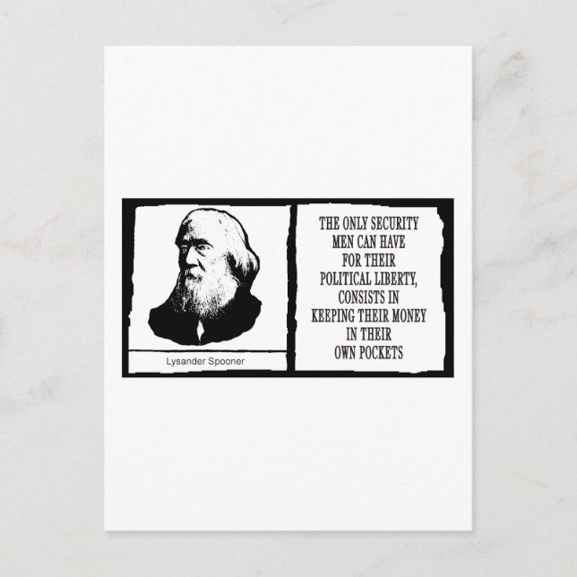 Postal Lysander Spooner (Anverso)