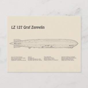 Postal LZ 127 Graf Zeppelin - Planes para el diseño de la