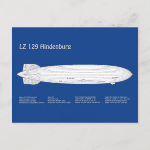 Postal LZ 129 Hindenburg - Aviso Planes de Blueprint ABD