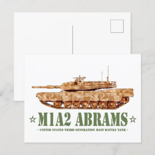 Postal M1A2 Abrams US MBT Tank Desert Storm Veterano