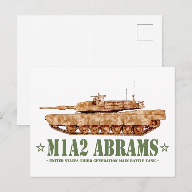Postal M1A2 Abrams US MBT Tank Desert Storm Veterano (Anverso / Reverso)