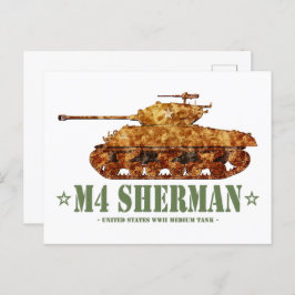 Postal M4 Sherman World War Two American Medium Tank WWII