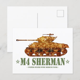 Postal M4 Sherman World War Two American Medium Tank WWII