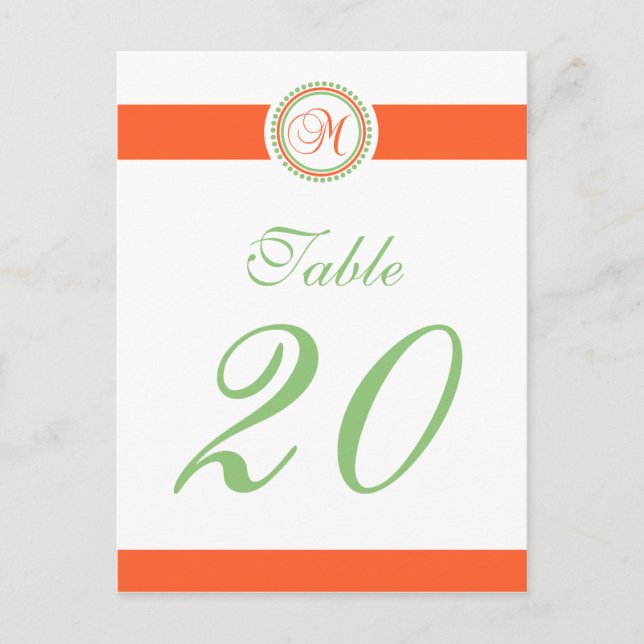 Postal M Círculo De Punto Monograma Número De Tabla (Nara (Anverso)