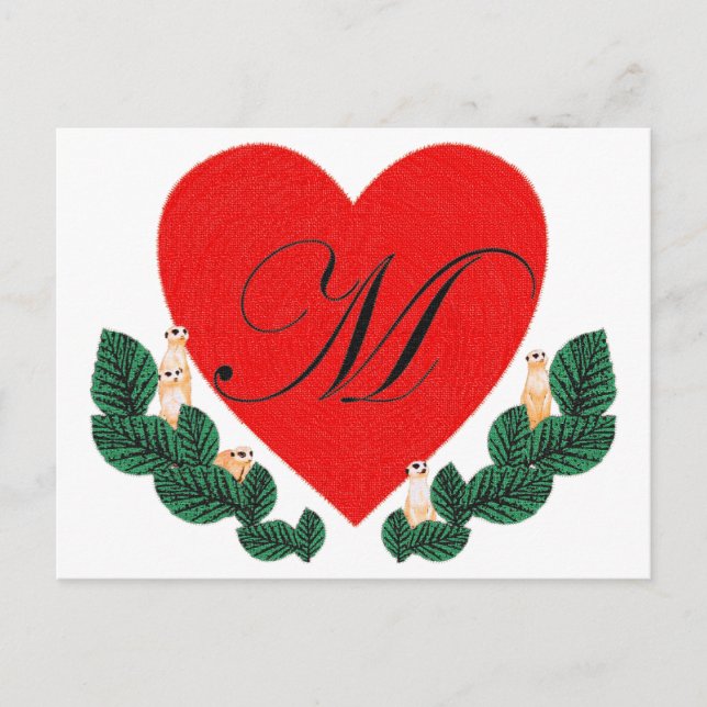 Postal M en el corazón (Anverso)