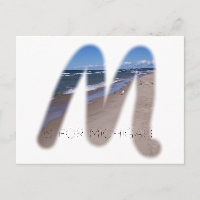 Postal M es para Michigan (Anverso)