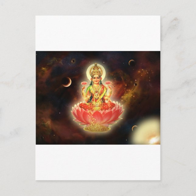 Postal Maa Maha Lakshmi Devi Laxmi Diosa de la Riqueza (Anverso)
