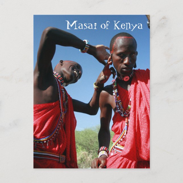 Postal Maasai Groom se prepara para su Boda en Kenia (Anverso)