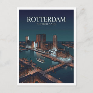 Postal Maashaven y Wilhelminapier horizonte de Rotterdam