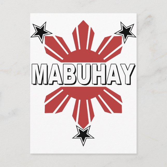 Postal Mabuhay Filipino Sun y Star (Anverso)