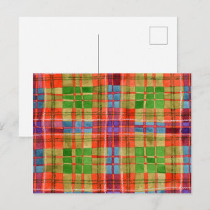 Postal MAC RAE TARTAN Postcard