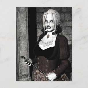 Postal Macabre Mistress Gothic Vampire Postcard