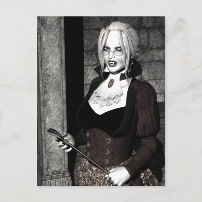 Postal Macabre Mistress Gothic Vampire Postcard (Anverso)