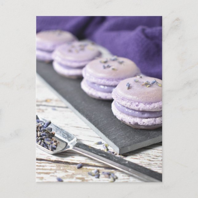 Postal Macaron Cookies, el pastelero francés Lavender (Anverso)