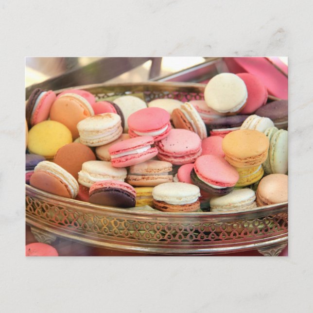 Postal Macarones de diferentes colores (Anverso)