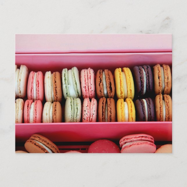 Postal Macarones de diferentes colores (Anverso)
