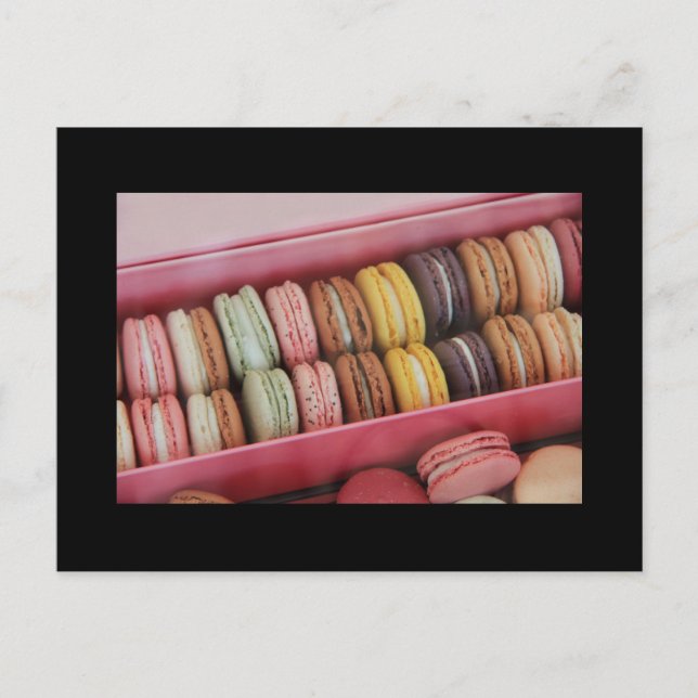 Postal Macarones de diferentes colores (Anverso)