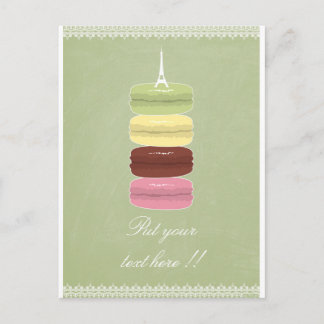 Postal Macarones en París y encaje