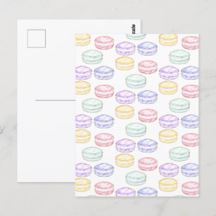 Postal Macarones franceses de color de agua