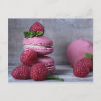 Macarones y frambuesas