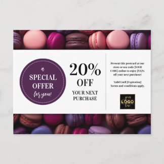 Postal Macarons Bakery Baker Personalizado descuento de c