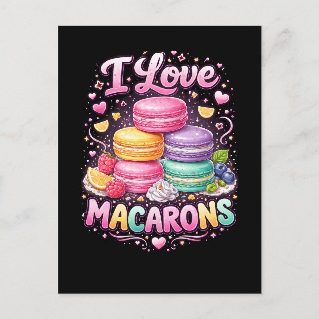 Postal Macarons de Amor Dulce (Anverso)