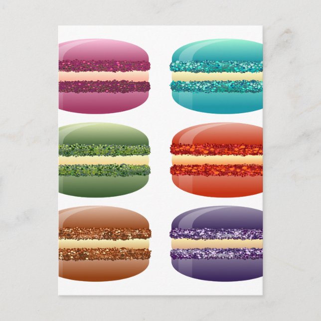 Postal macarons de arcoíris (Anverso)