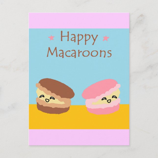 Postal Macarons Feliz (Anverso)
