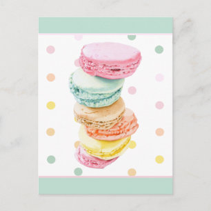Postal Macarons puntos Postcard