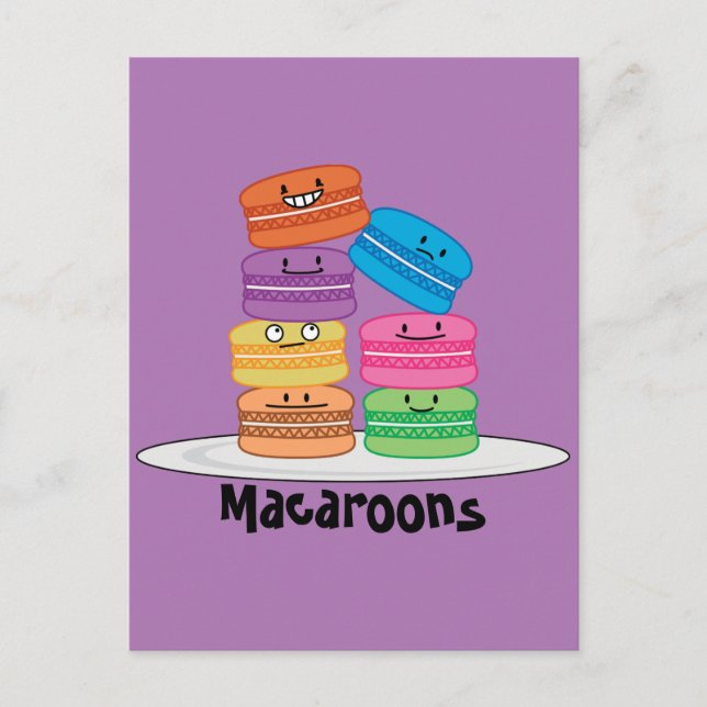 Postal Macaroon Macaroons Cocie dulce postre (Anverso)