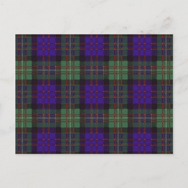Postal MacDonald de Glengarry Patrón de Tartán escocés (Anverso)