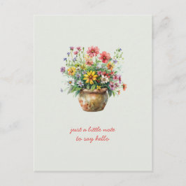 Postal Maceta de flores silvestres que te hace pensar en 