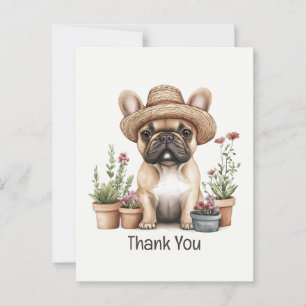 Postal Macetas De Flores De Jardinería De Bulldog Francés