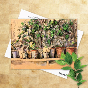 Postal Macetas de flores en Clay Paul Cezanne