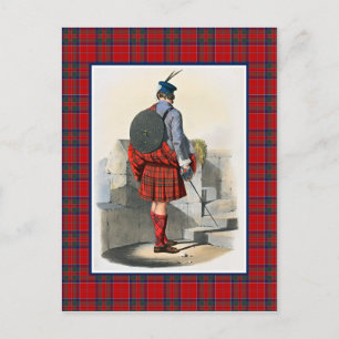 Postal MacGillivray Vintage Ilustracion Tartán Frame