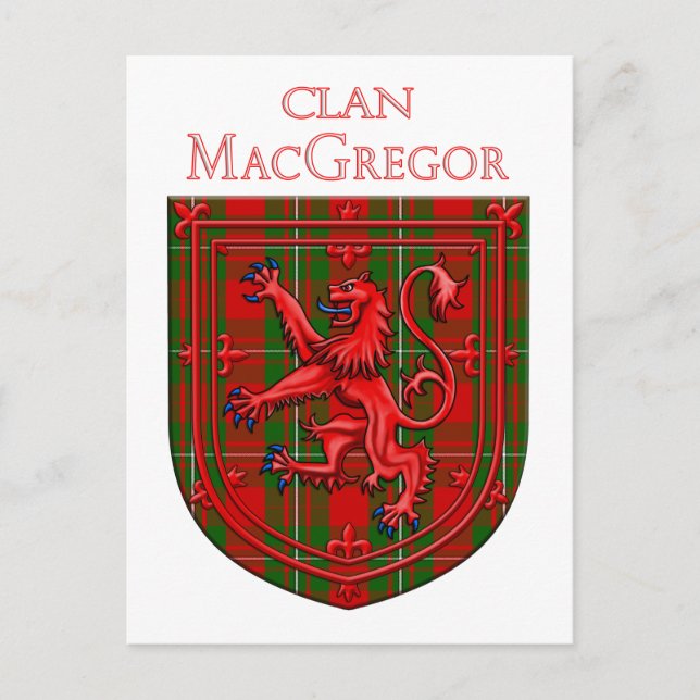 Postal MacGregor Tartan Scottish Plaid Lion Rampant (Anverso)