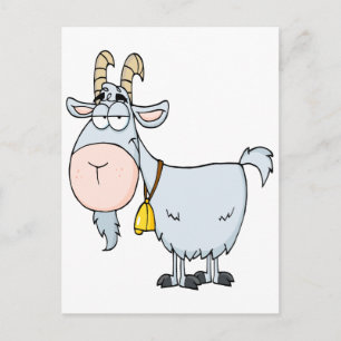 Postal macho cabrío de dibujos animados tonto