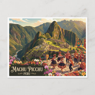 Postal Machu Picchu Aguas Calientes Perú