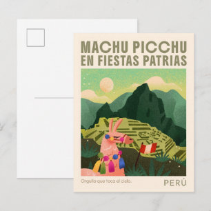Postal Machu Picchu Perú Arte Viajes Antiguos