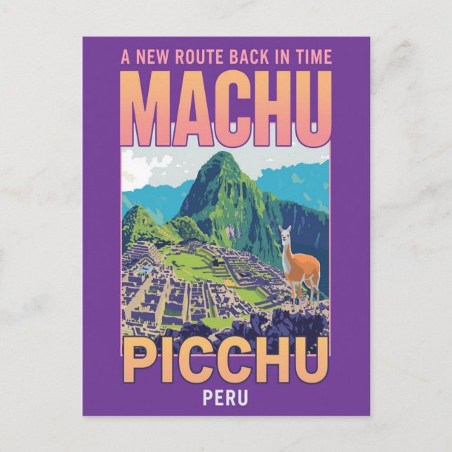 Postal Machu Picchu Perú Viajes Antiguos (Anverso)