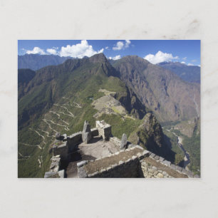 Postal Machu Picchu visto desde el pico de Huayna Picchu,