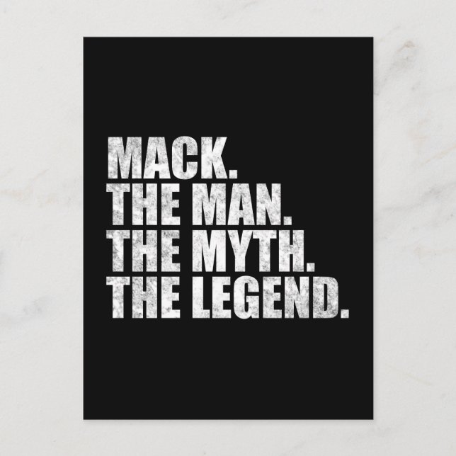 Postal Mack name, Mack The Man The Myth The Legend (Anverso)