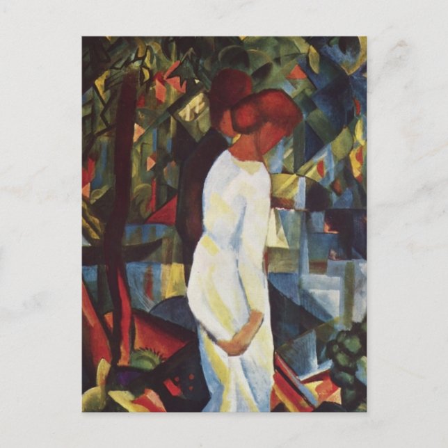 Postal Macke De Agosto - Una Pareja En El Bosque (Anverso)