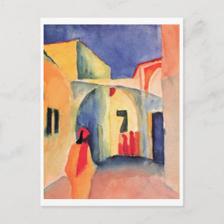 Postal Macke De Agosto - Vista A La acuarela De Un Lane 1