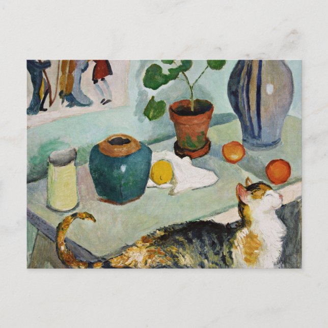 Postal Macke - El fantasma en los puestos de la casa (Anverso)