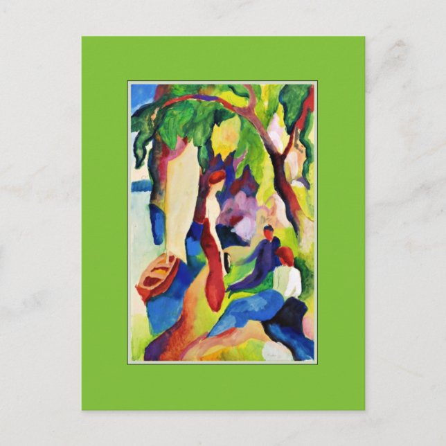 Postal Macke - Mujeres en el lago (Anverso)