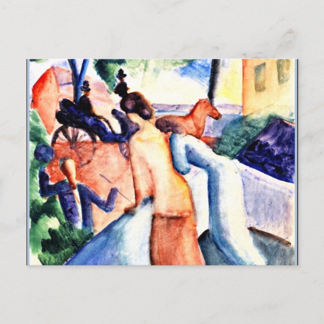 Postal Macke - Saludo, arte fino (Anverso)