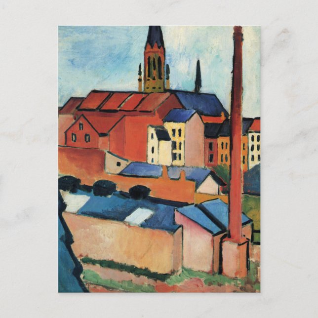 Postal Macke - St. Mary's con Casa y Chimney (Anverso)