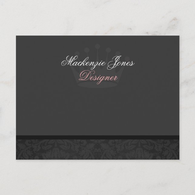 Postal Mackenzie #1 Bowcard de Moda de Damasco Negro (Anverso)